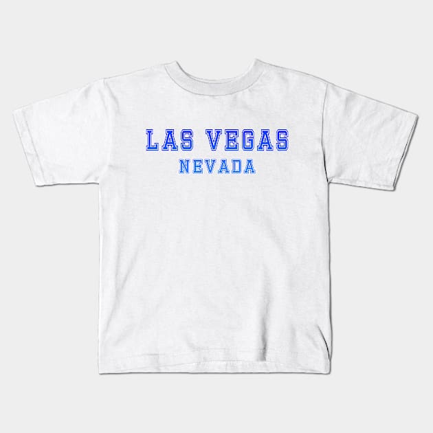 Blue Gradient Las Vegas Nevada Logo / Lettering Kids T-Shirt by vintagetrends